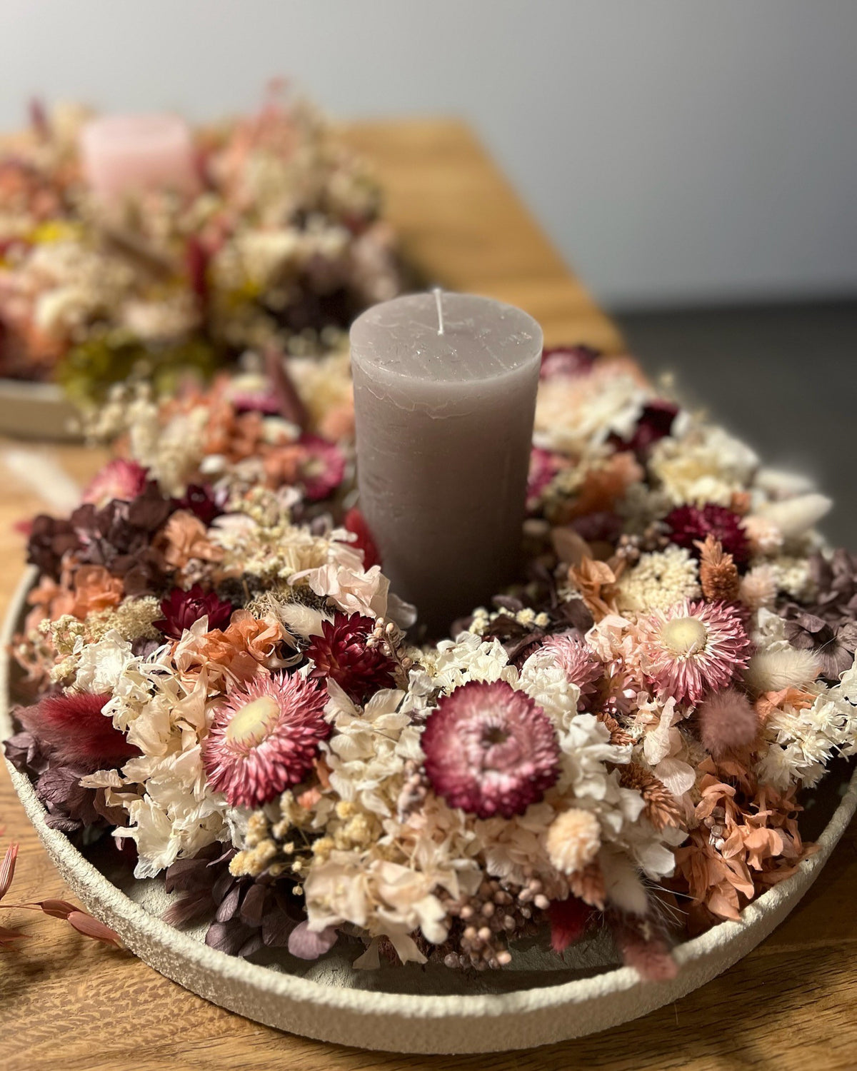 Adventskranz mit Trockenblumen