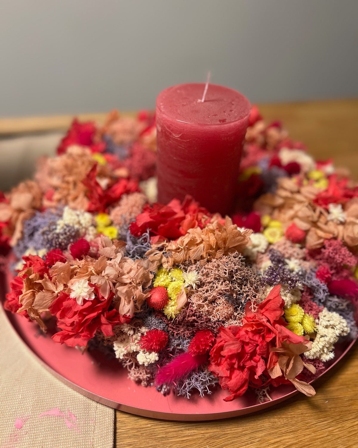 Adventskranz mit Trockenblumen