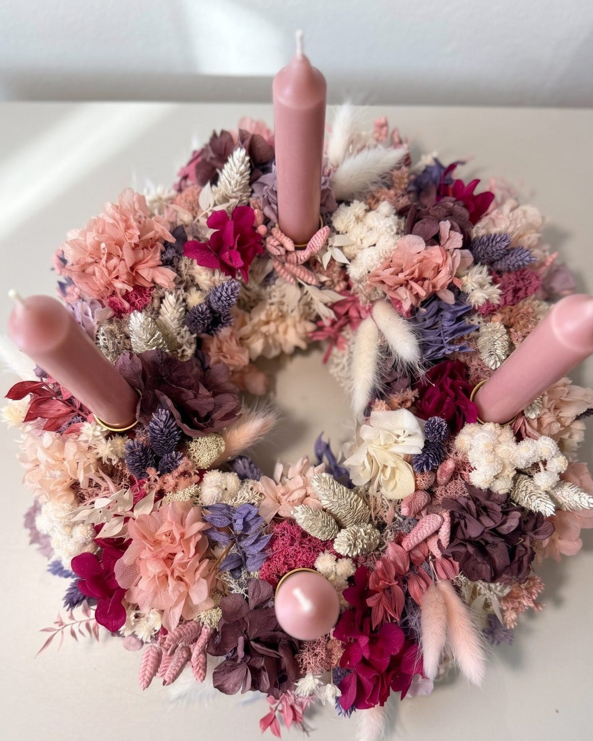 Adventskranz mit Trockenblumen